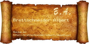 Brettschneider Albert névjegykártya